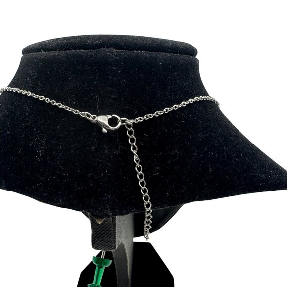 Hamsa Hand Evil Eye Crystal Pendant Necklace Chain Adjustable - Picture 3 of 3